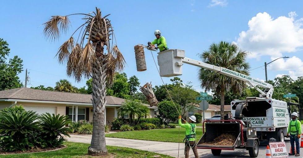 Dead palm tree in Jacksonville requiring professional removal