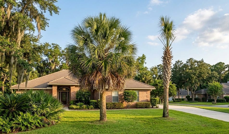  Palm trees in Jacksonville showing proper trimming versus over-pruned palms